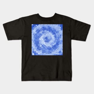 Waves of Abstract Blue Triangle Kids T-Shirt